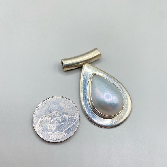 Sheri Leibert Sterling Silver Pearl Teardrop Pendant - Picture 4 of 5